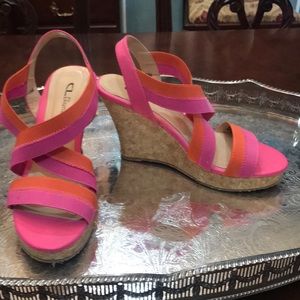 CL by Laundey pink/orange wedges / sandals